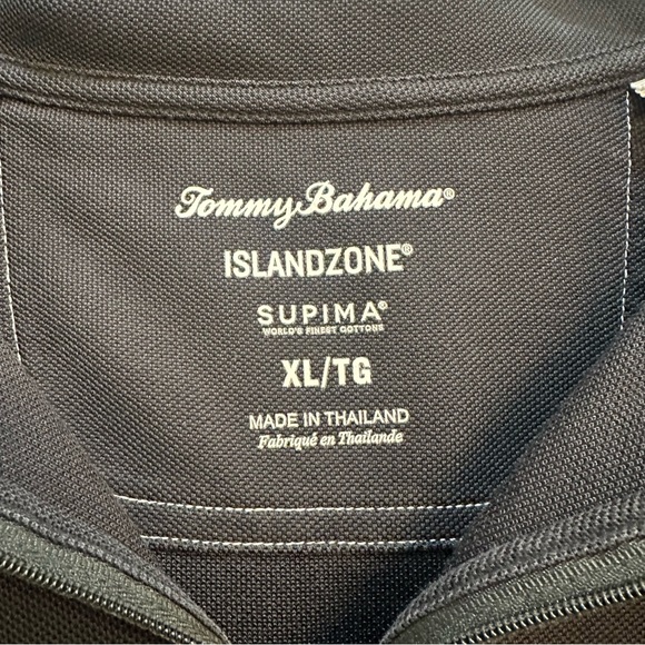 Tommy Bahama IslandZone Black Quarter Zip Pullover Supima Cotton XL Longsleeve - Picture 3 of 15